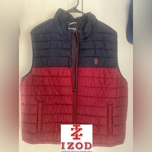 Izod Men's Two-Tone Red and Navy Vest NWOT
